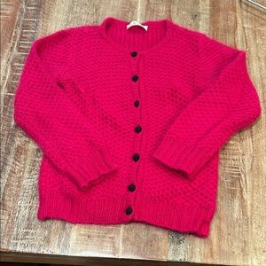 Vintage Angora blend cardigan from Italian fashion house Suoli. Black Buttons.